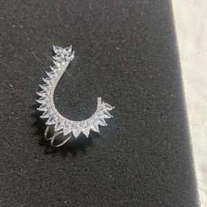 Elegant Silver Crystal Ear Cuff
